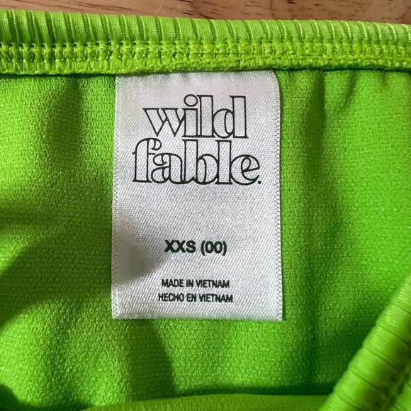Wild Fable Women's Green Ribbed Side-Tie Cheeky Bikini Top - Size XXS - NWT - Picture 2 of 6